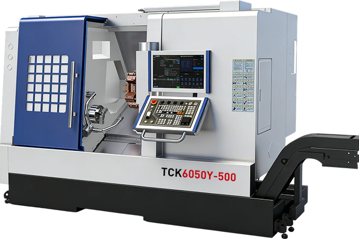 Handemo TCK6050Y एक सेटअप में टर्निंग और मिलिंग के लिए वाई-अक्ष बुर्ज के साथ मिल-टर्न मशीन